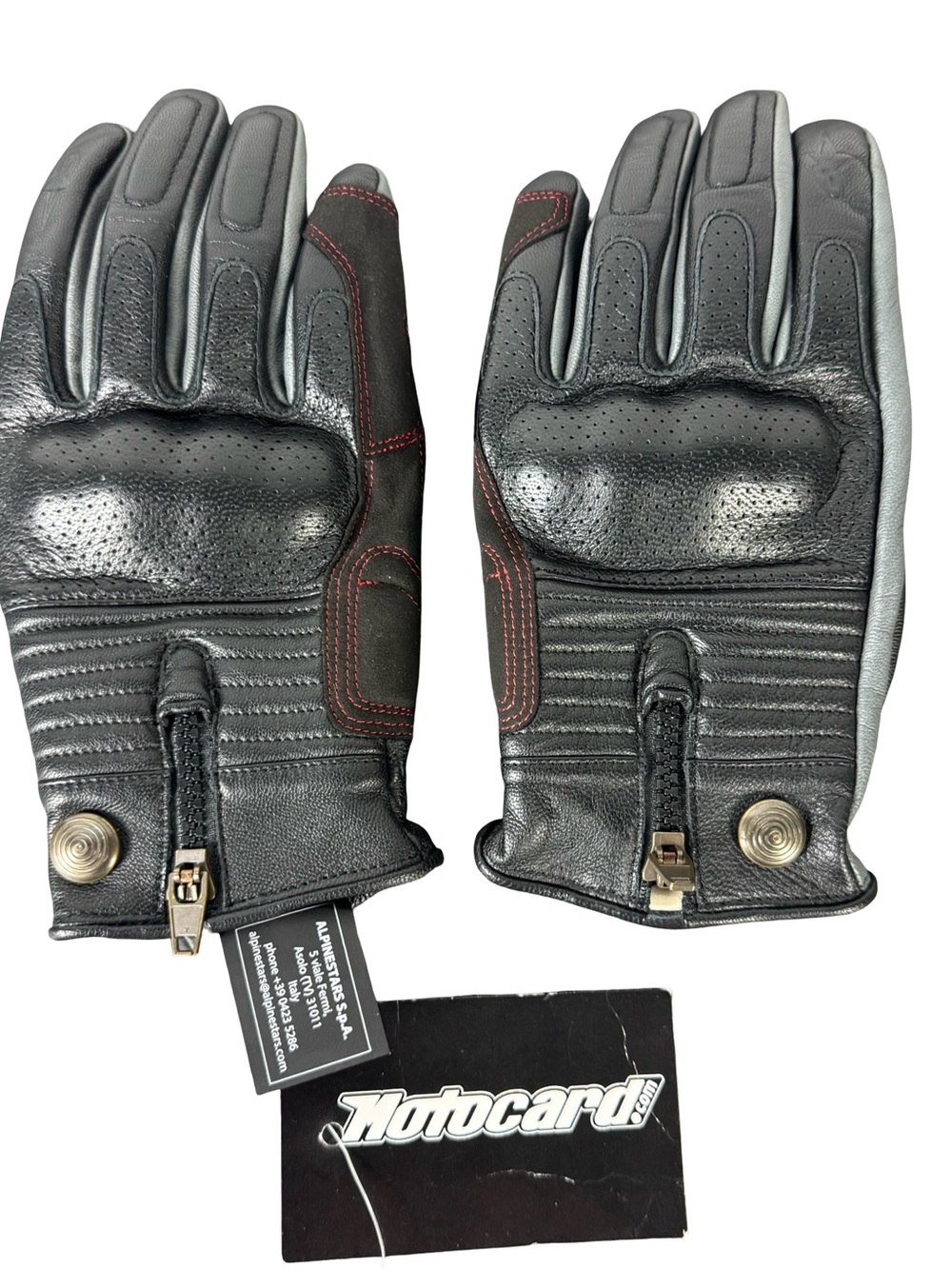 NWT Alpinestars Rayburn MC Leather Motorcycle Riding Black Gloves Size Large